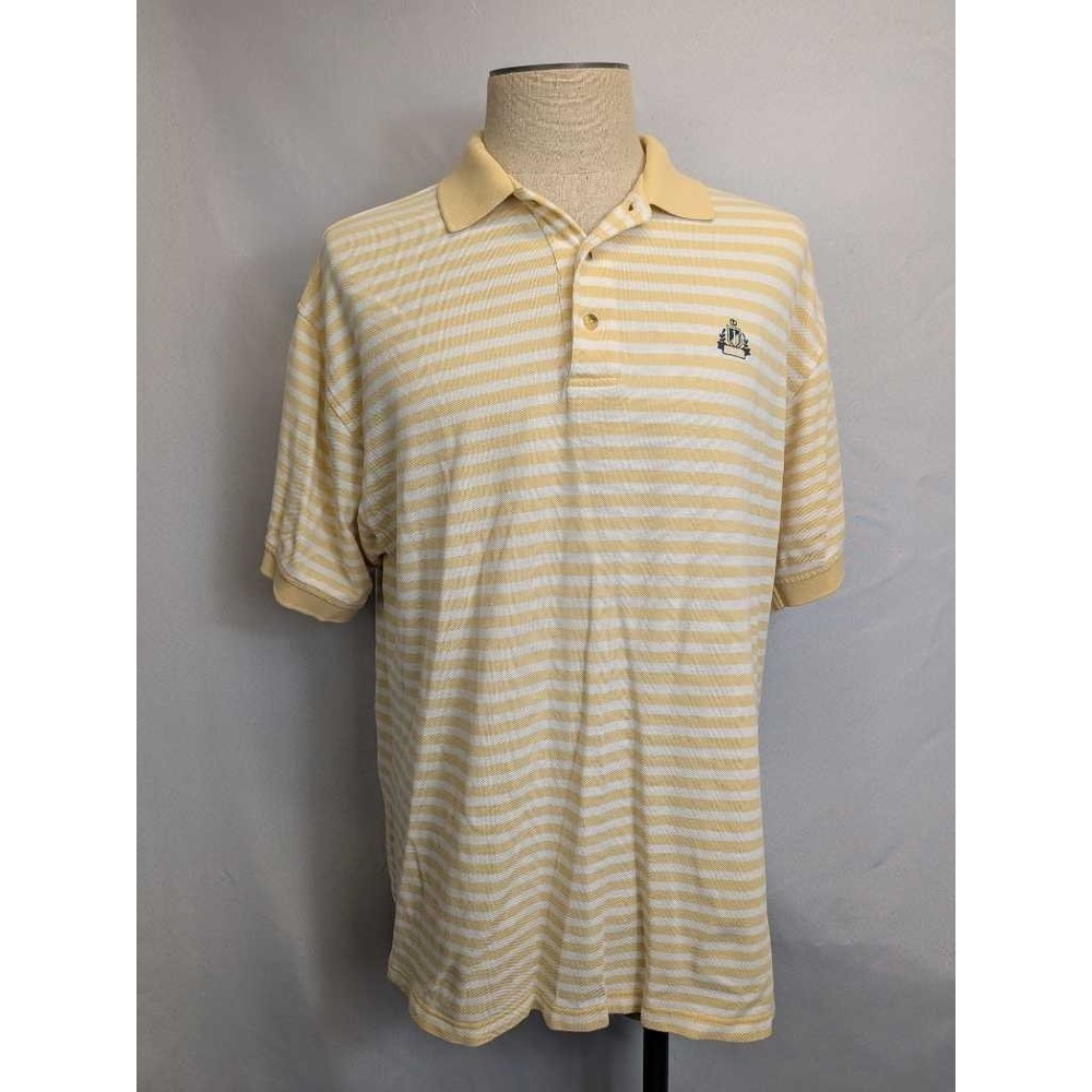 IZOD Men's Striped Polo Shirt - Classic Preppy Casual Golf Tee Size Large‎